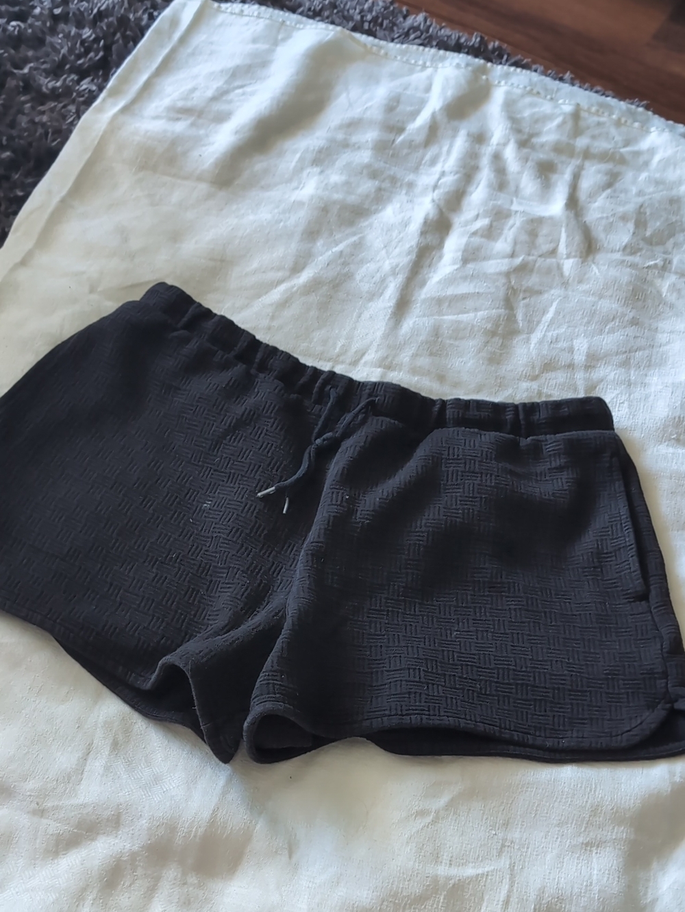 Vans Black Textured Athletic Shorts